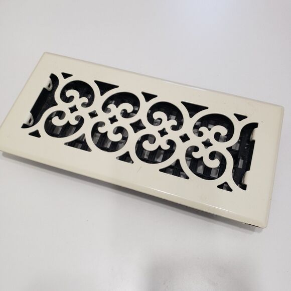 Decorative Floor Heat / Air Register, Ivory, Approx. 6 x 11 - Picture 9 of 10